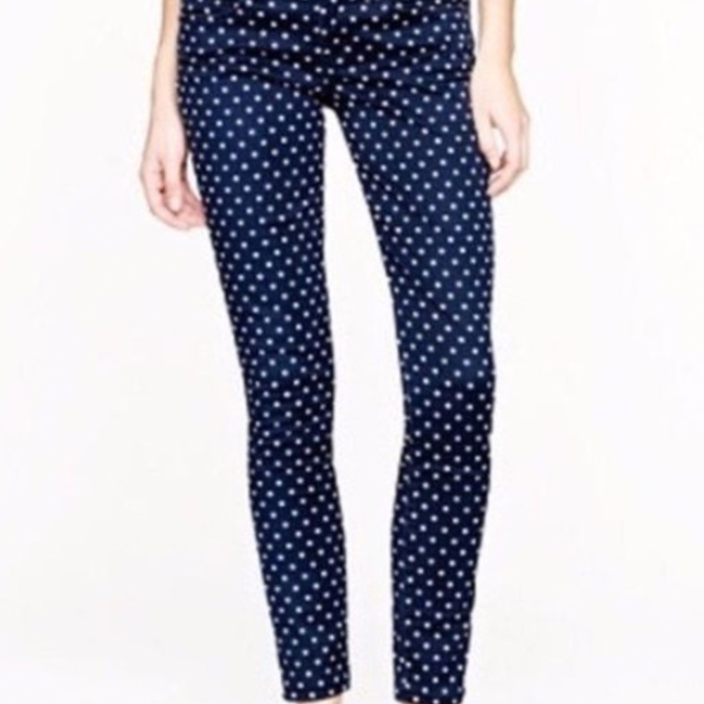 J. Crew Toothpick polka dot jeans